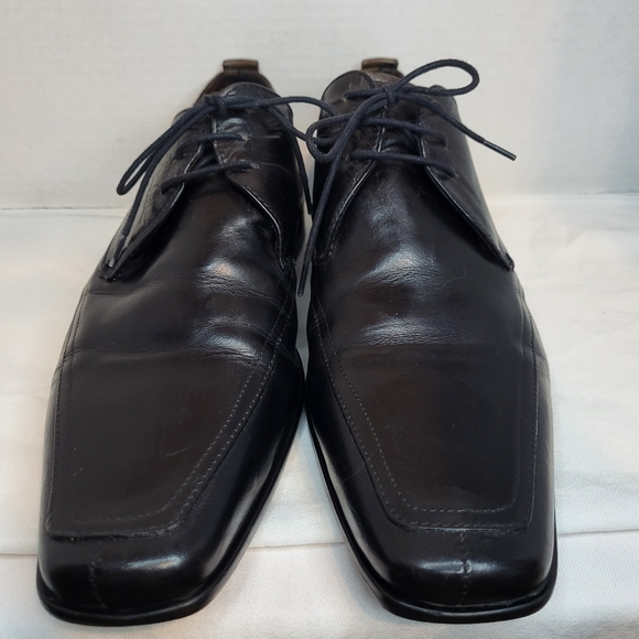 Browns men's black leather square toe lace up front dress shoes. Size 39 - Picture 4 of 16